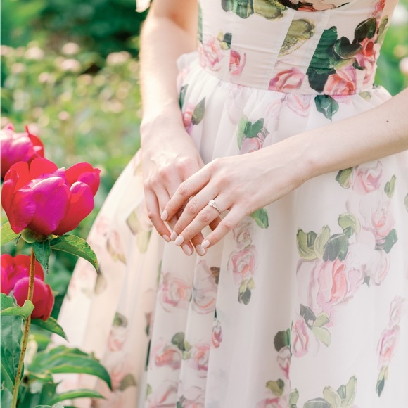 Floral White and Pink Women's Dress - Picture 6 of 7